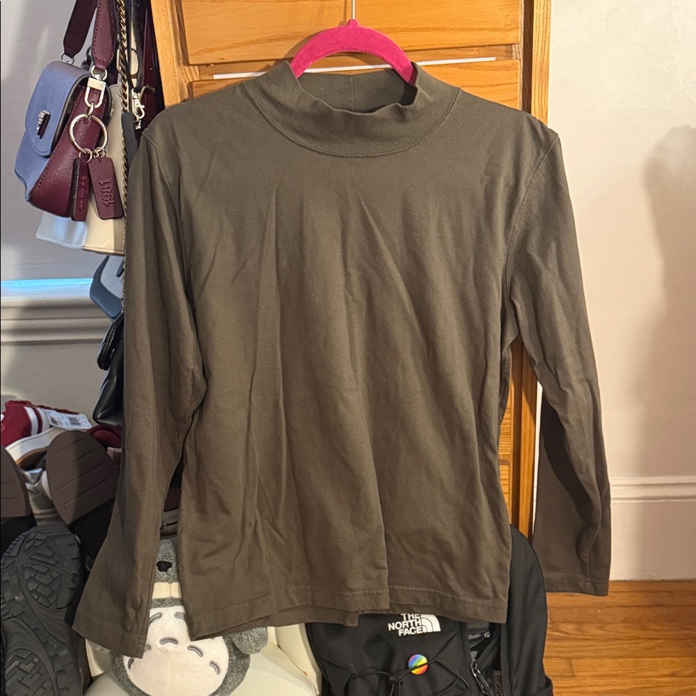 Women’s Christopher & Banks Olive Green Long Sleeve Tee